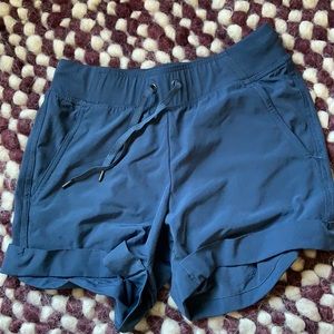 Blue track shorts